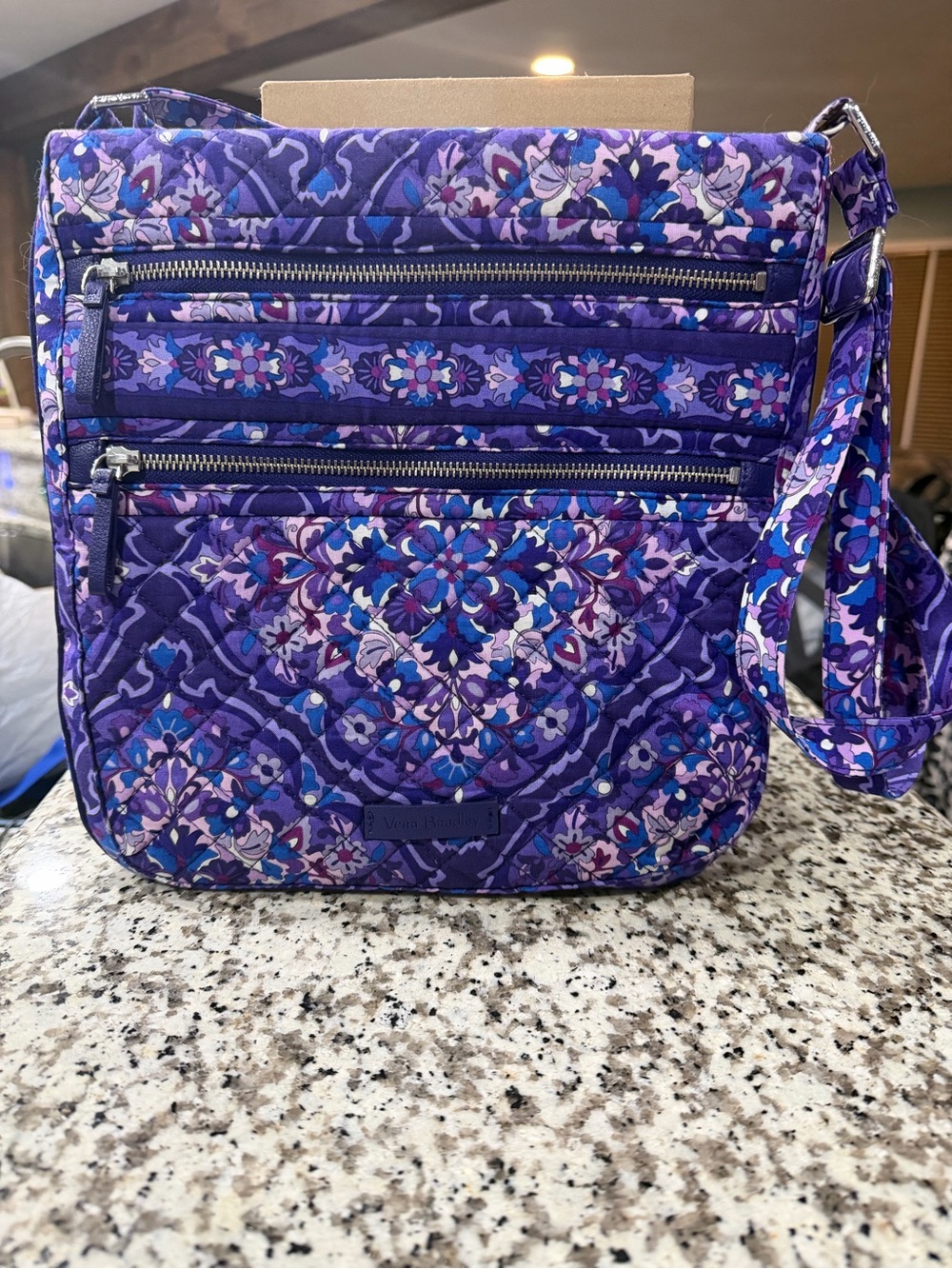Vera Bradley Purple Floral Quilted Crossbody Bag